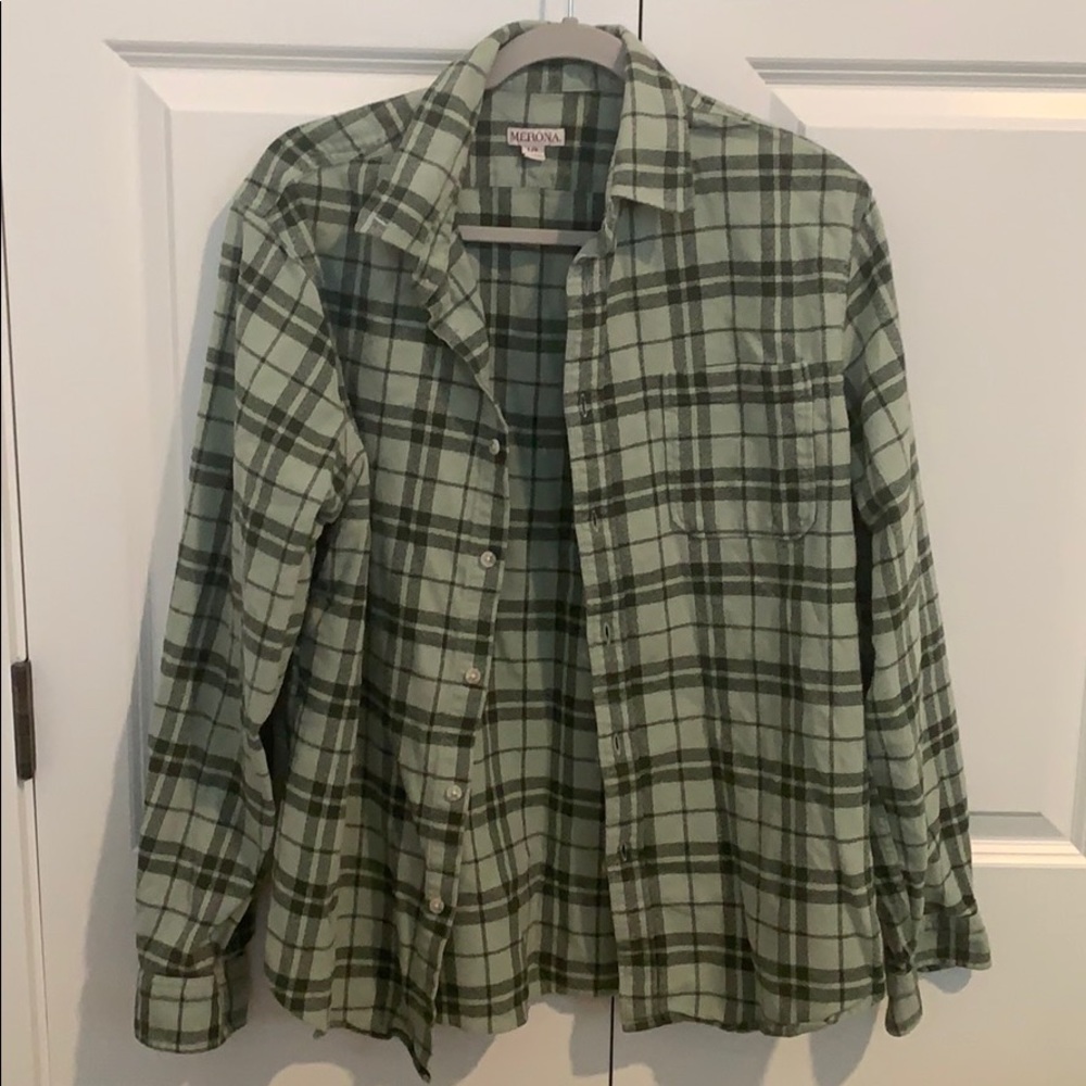 Soft green men’s flannel